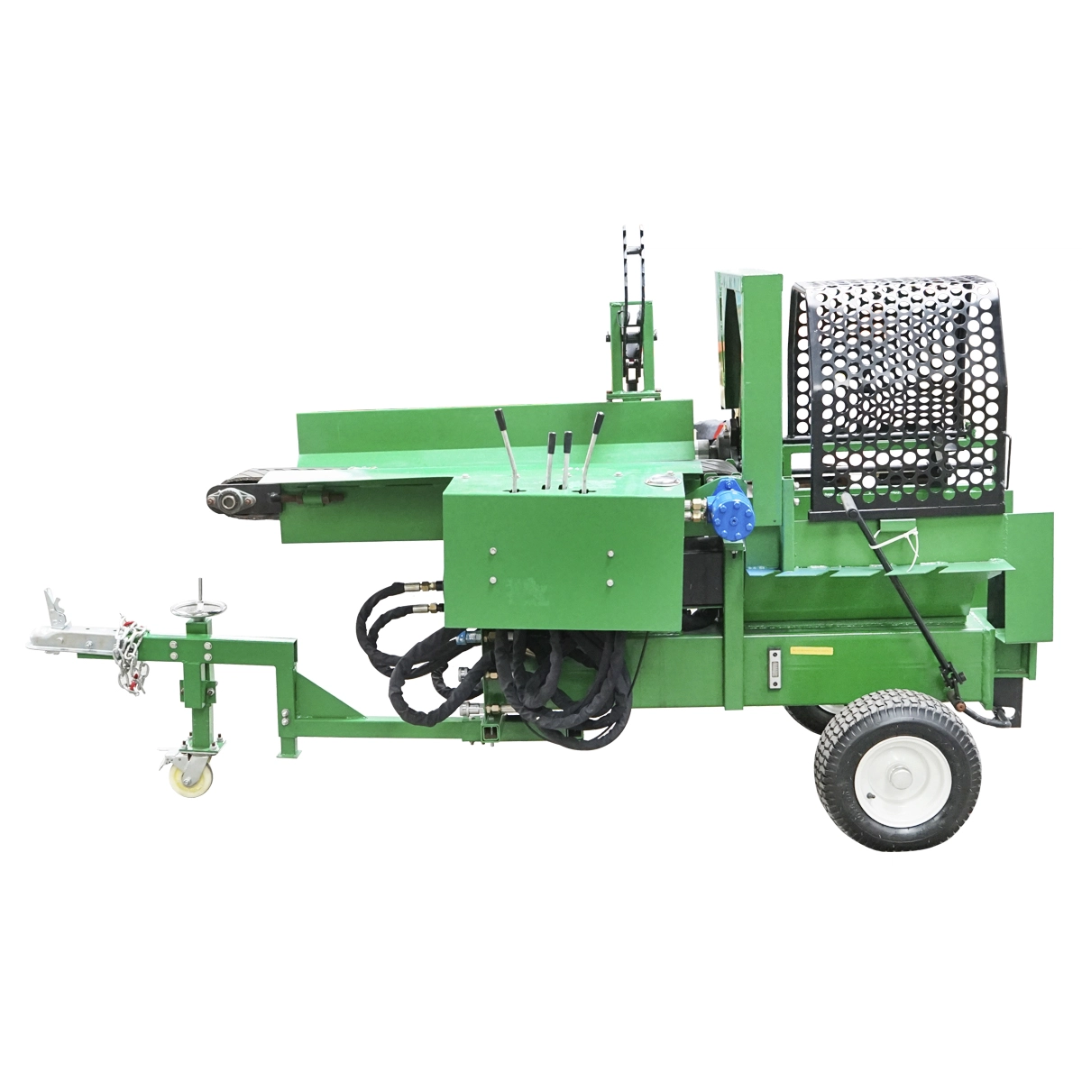 Despicator lemne 16T cu motor pe benzina, banda rulanta si conveier 3