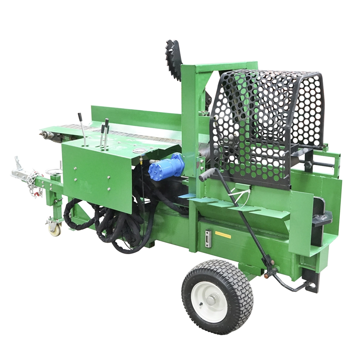 Despicator lemne 16T cu motor pe benzina, banda rulanta si conveier 4