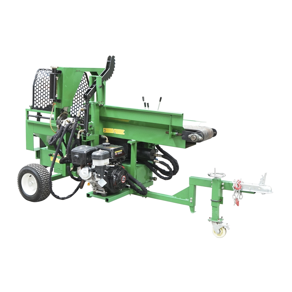 Despicator lemne 16T cu motor pe benzina, banda rulanta si conveier 5